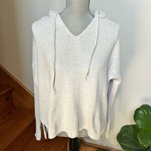 Aerie White Plush Cream Knit Hoodie